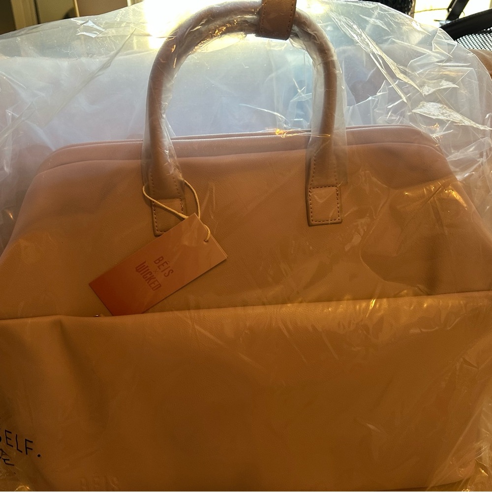 Beis x wicked pink weekender tote